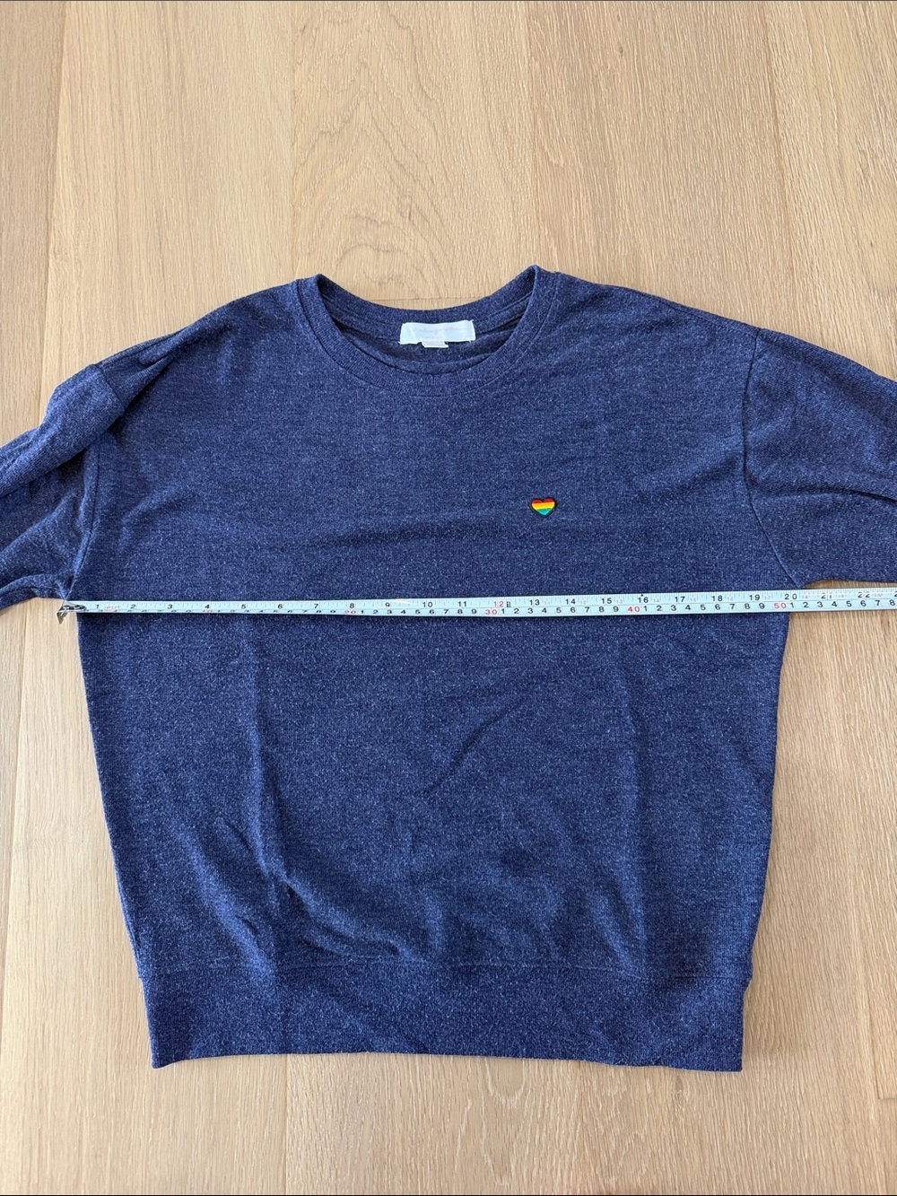Spiritual Gangster Navy Crewneck Sweatshirt with Small Rainbow Heart - Picture 6 of 8